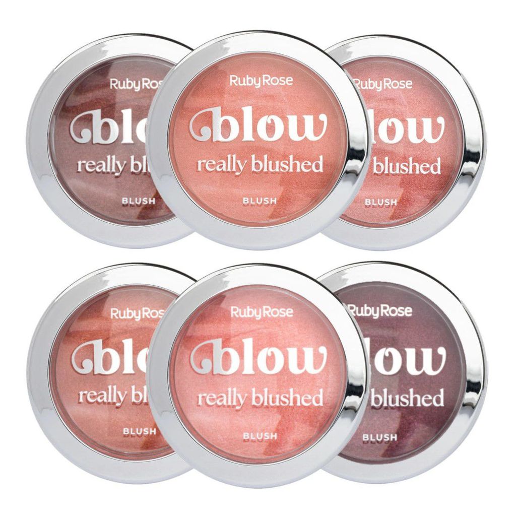 Blush Baked Ruby Rose Blow Luminoso Iluminador Alta Pigmentação Maquiagem Facial