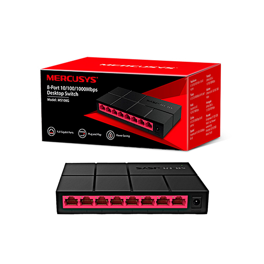 Mini Switch Mercusys Ms108G 8 Portas 10/100/1000 Gigabyte