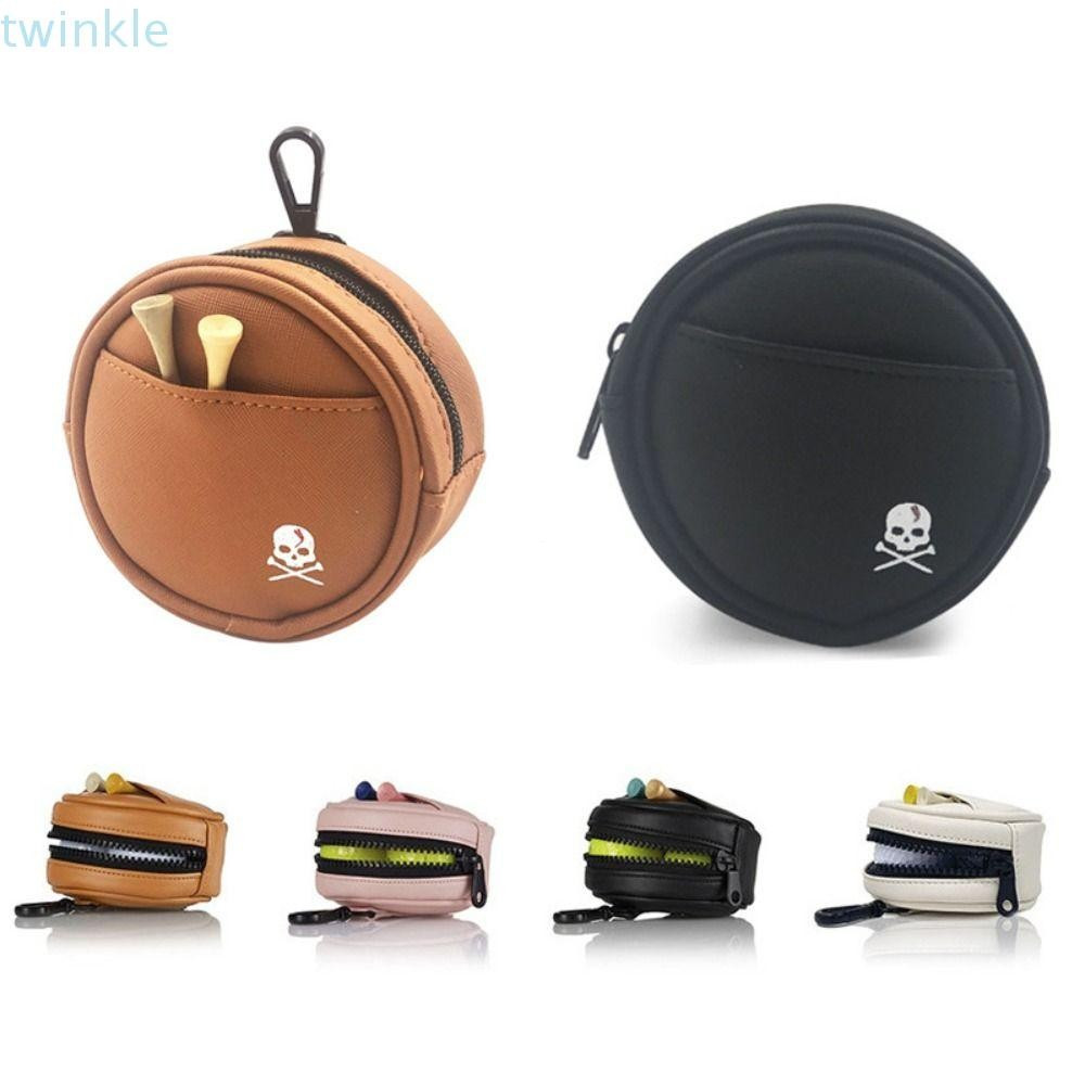 Estojo De Armazenamento De Golfe TWINKLE , Bolsa De Cintura Com Suporte De Camiseta De Couro , Clipe Bola Protetor Zíper