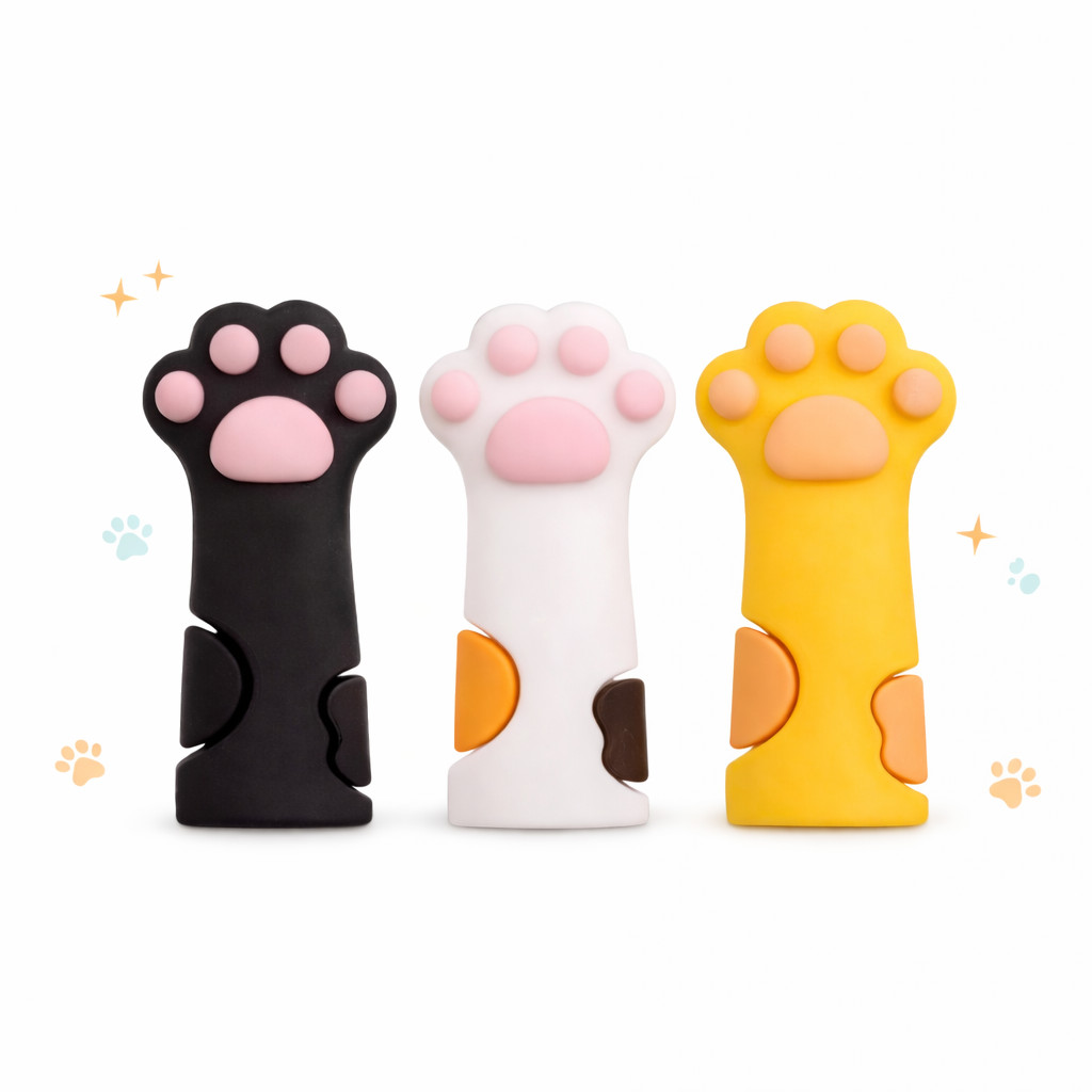 Kit 3 Protetores de Bico para Alicate/Lápis Patinha em Silicone (Preto, Branco e Amarelo)