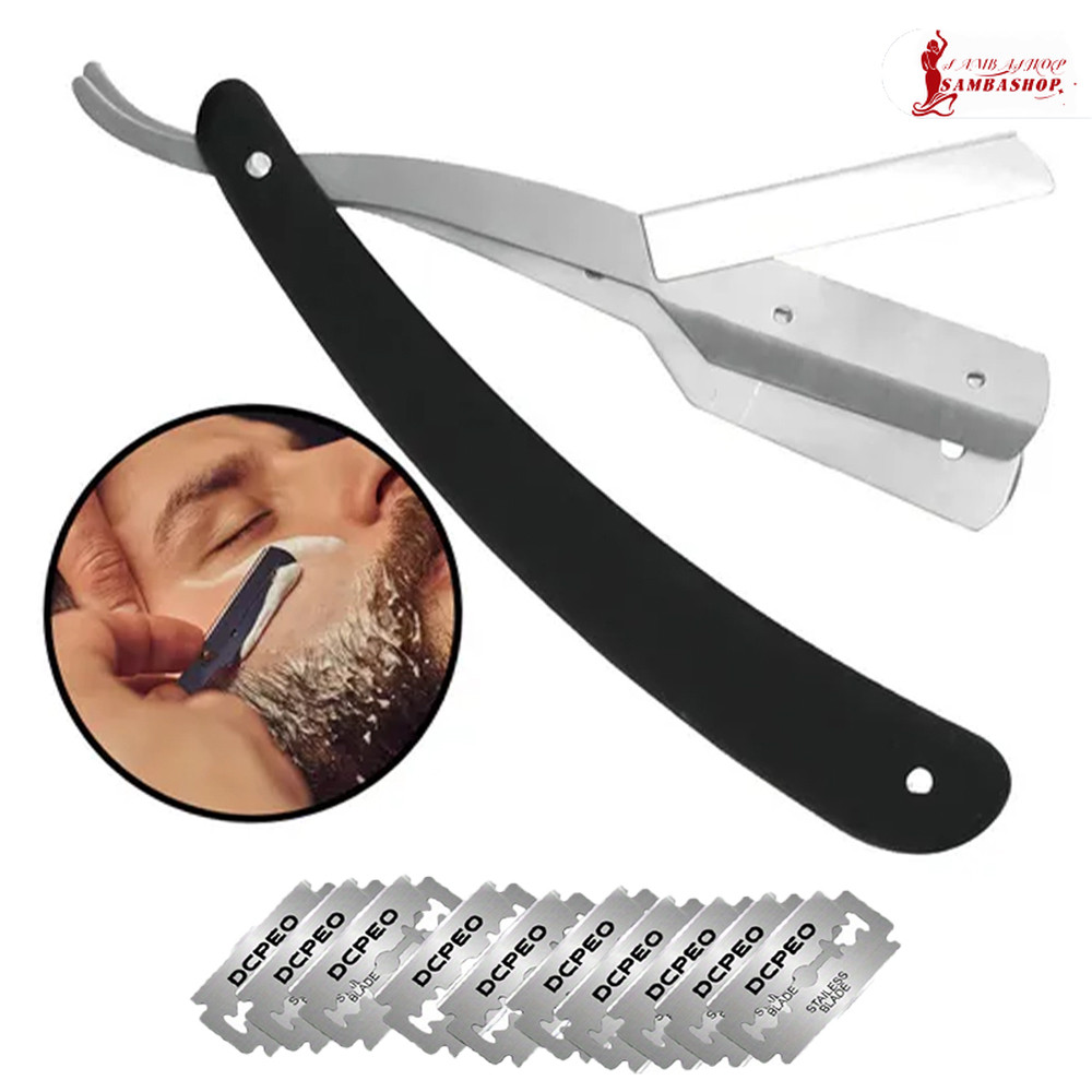 Navalha de Acabamento para Barba com Opção de 10 ou 30 Lâminas - Kit Profissional Completo
