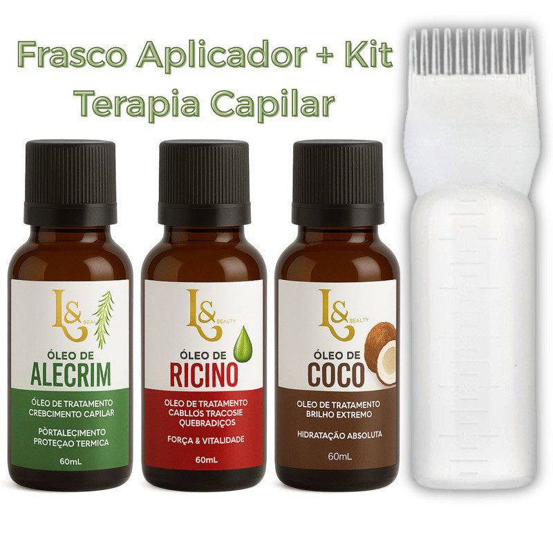 Kit Terapia Capilar Misturinha L&Beauty Óleo de Coco + Rícino + Alecrim 60ml