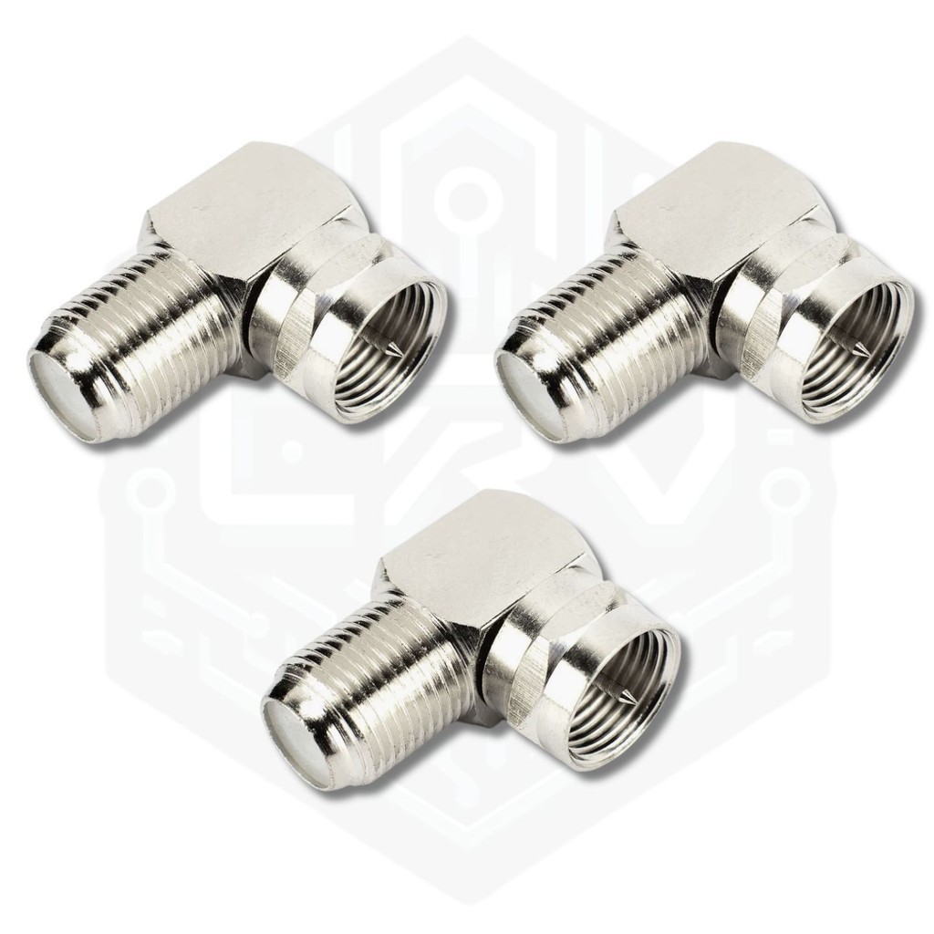 3 Peças Conector Coaxial Fêmea Coaxial 90 Graus Adaptador Curva Em L | Fácil Instalação