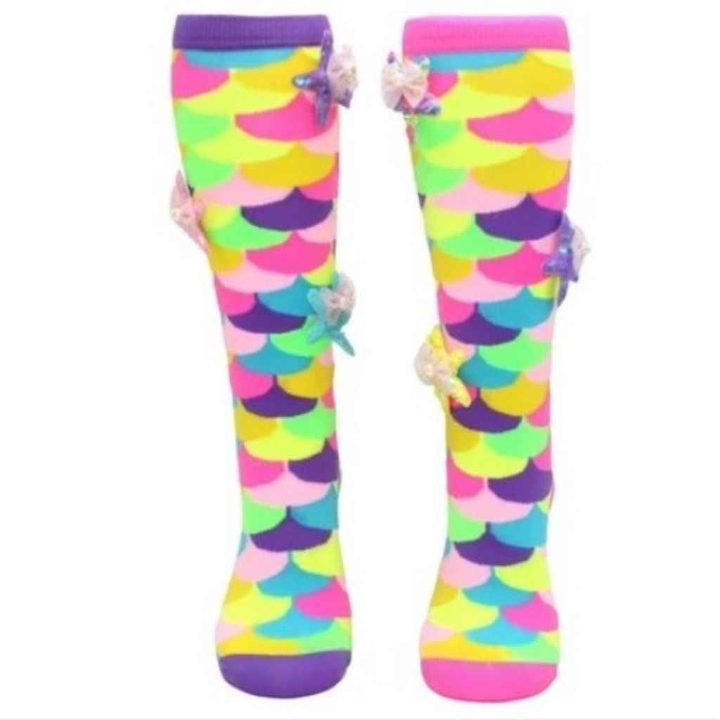 Meia Cano Alto Estampada Com Apliques Decorativos 3D Estilo Carnaval