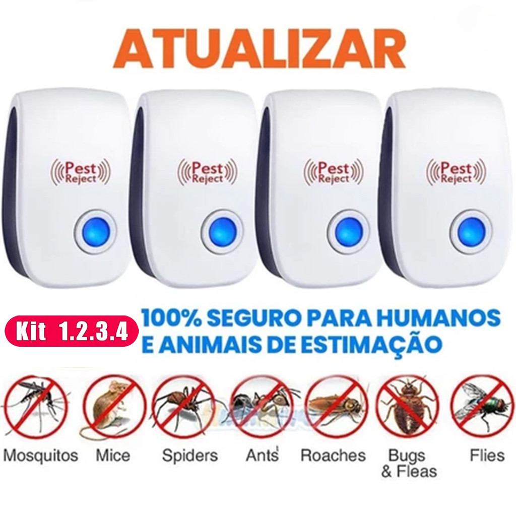 Repelente Eletrônico Ultrassônico Mosca  Pernilongos  Baratas  Morcegos repele e Espanta Ratos bivolt