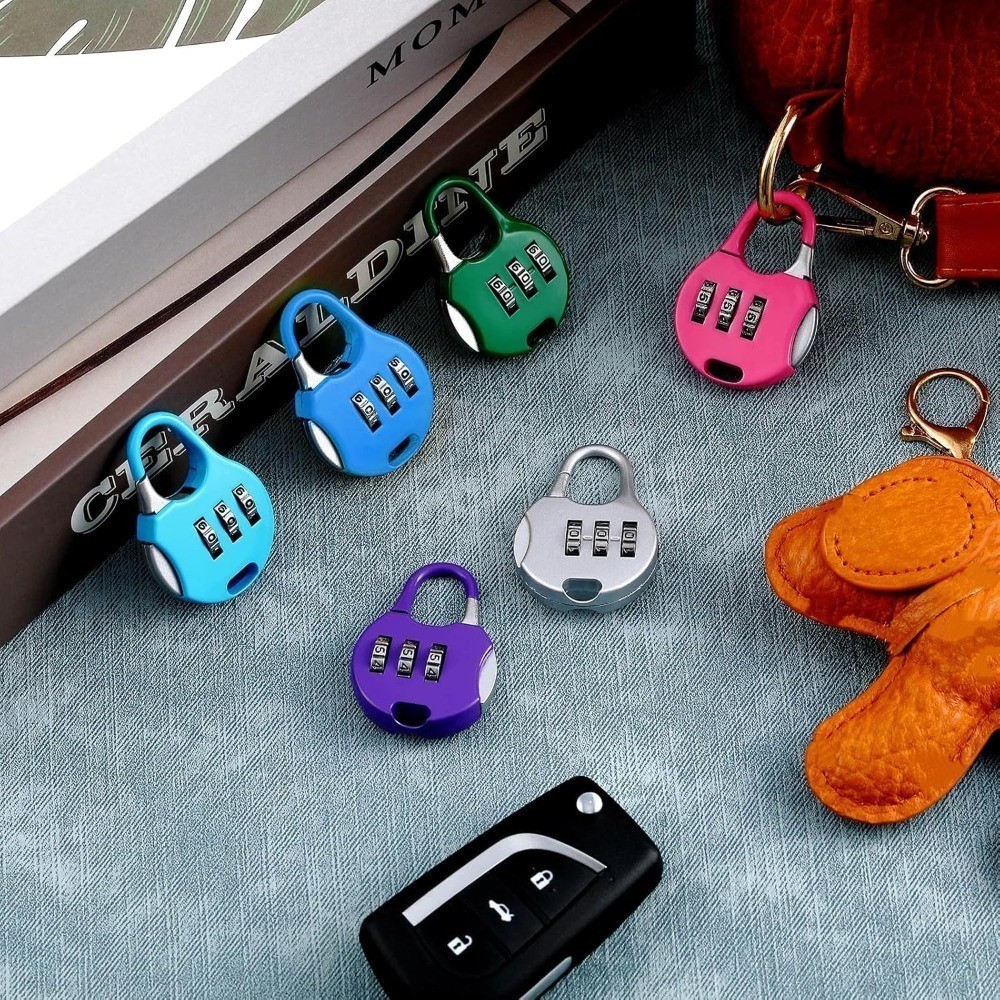 Kit 2 Cadeados Coloridos Com Senha de 3 Dígitos – Segurança Para Malas/ Mochilas e Armários - WANG