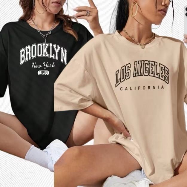 Kit 2 Camisetas Femininas Fitness e Casual 100% Algodão Look Academia e Dia a Dia Muito Confortável