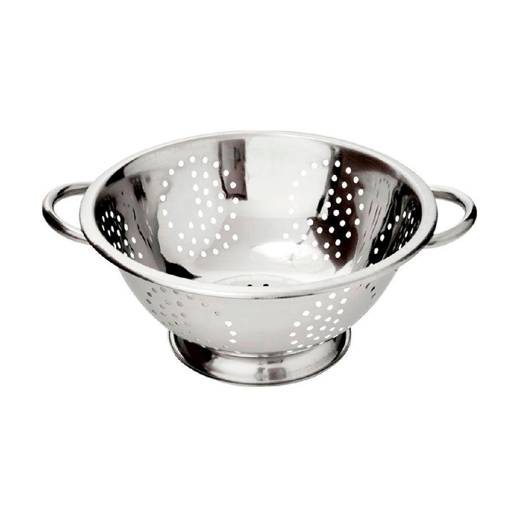 Escorredor Inox Macarrão Arroz Salada Com Alça Multiuso 28cm (GRANDE)