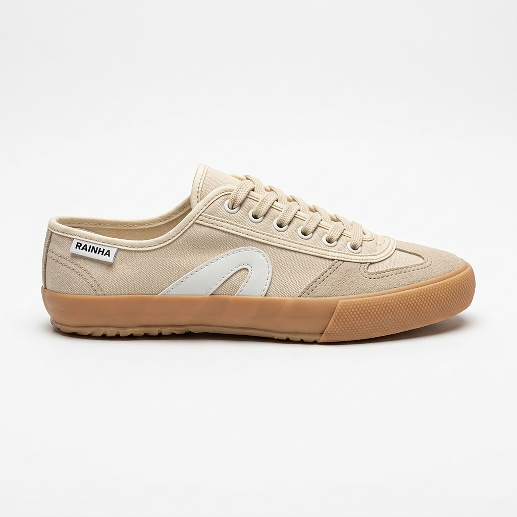 Tênis Rainha Futsal Vl 2500 Bege Branco Crepe