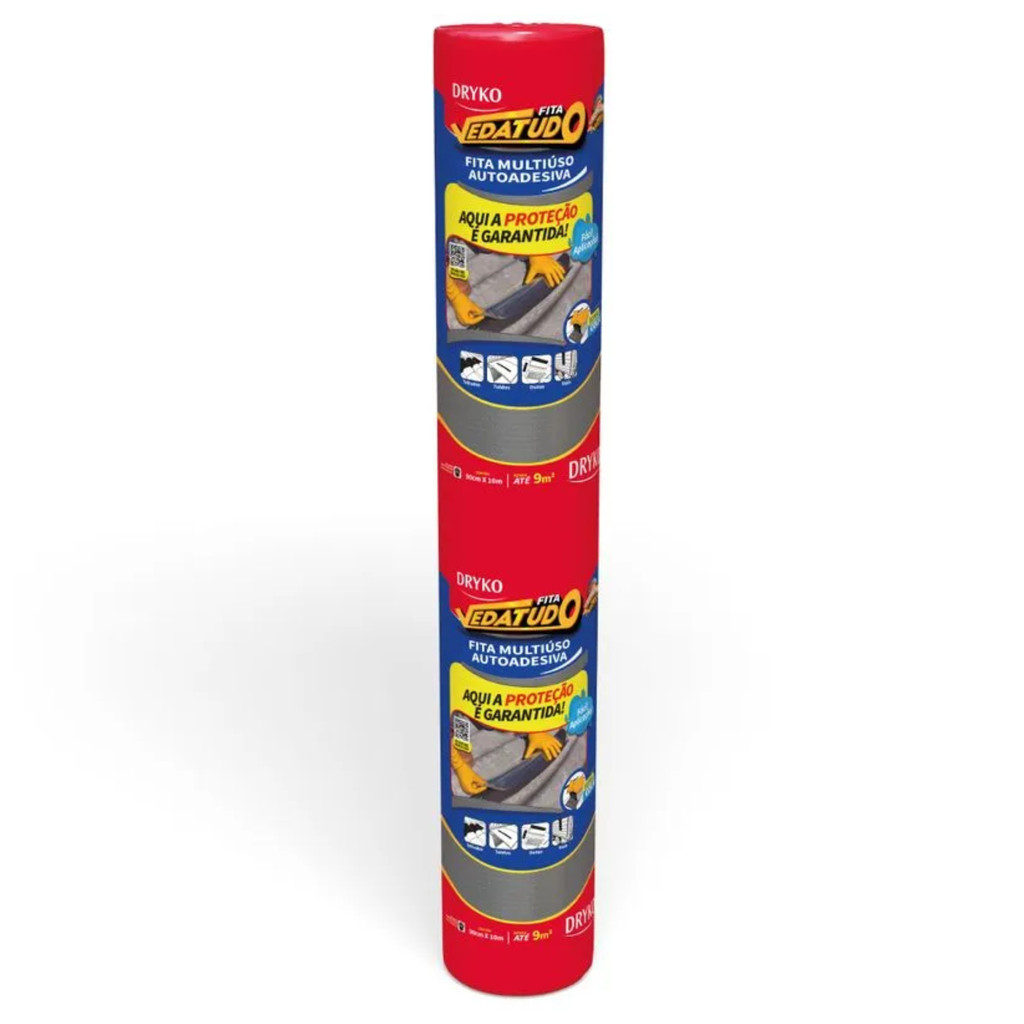 Fita Manta Asfáltica Auto Adesiva 90cm FVD90 Telhado Dryko