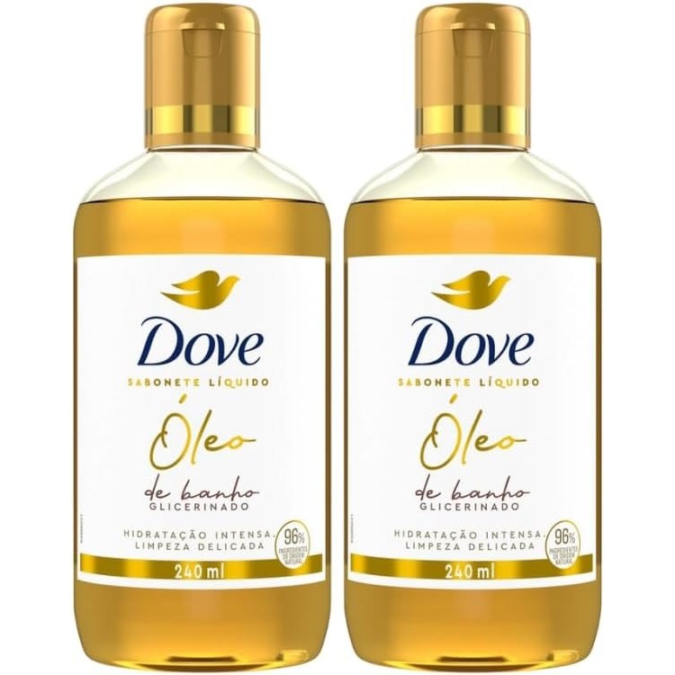 KIT C/ 2 Sabonete Líquido Dove Óleo de Banho Glicerinado 240Ml