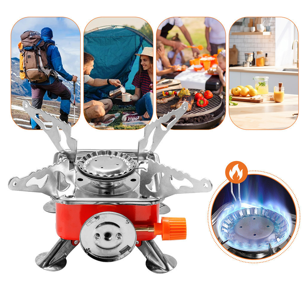 Fogareiro a Gás Portátil Dobrável com Ignição Automática Camping Viagem