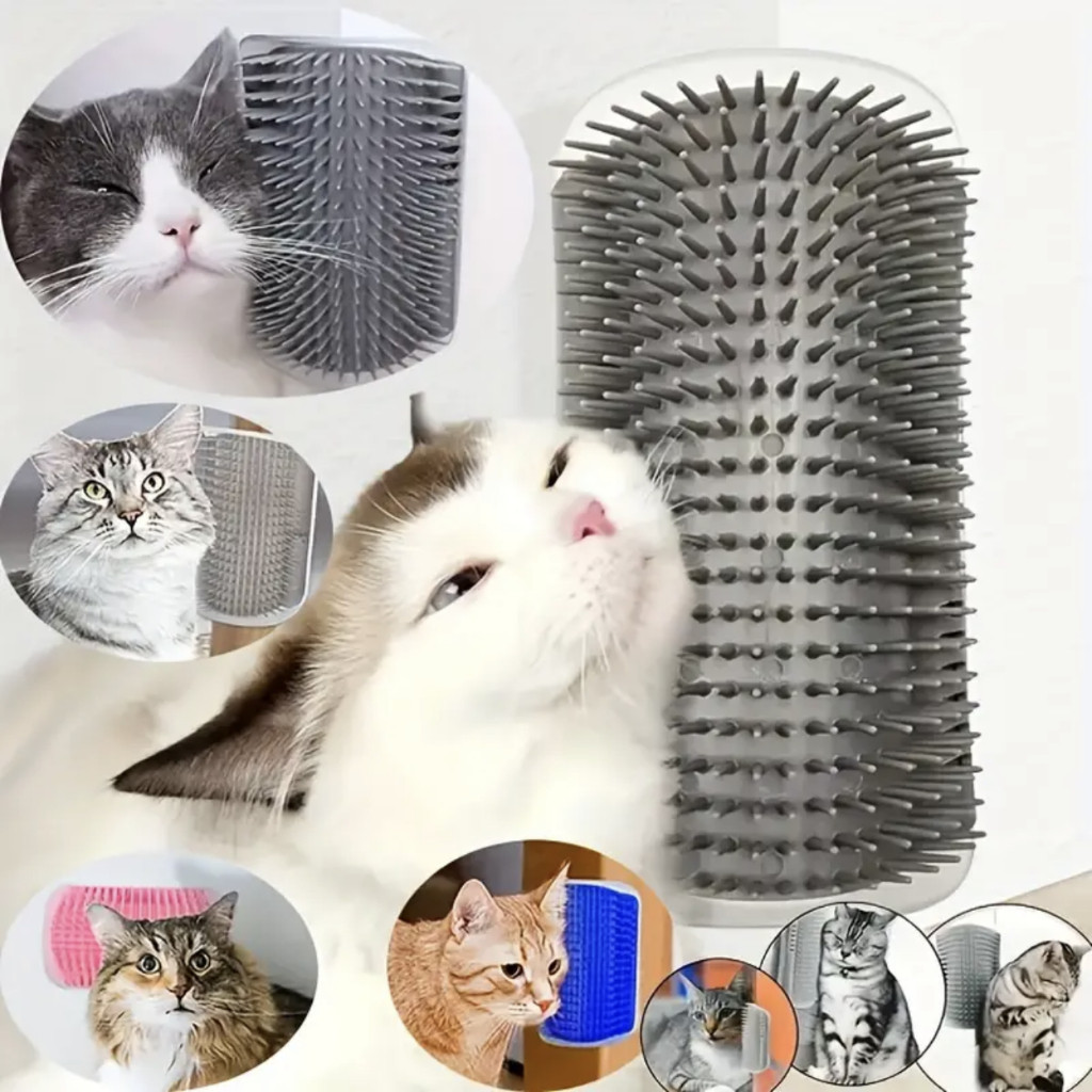 Kit  Peças Escovas de Parede Para Gato - Brinquedo Pet Catnip/ Massagem/ Tira Pelos e Coçador Antiestresse Para Felinos