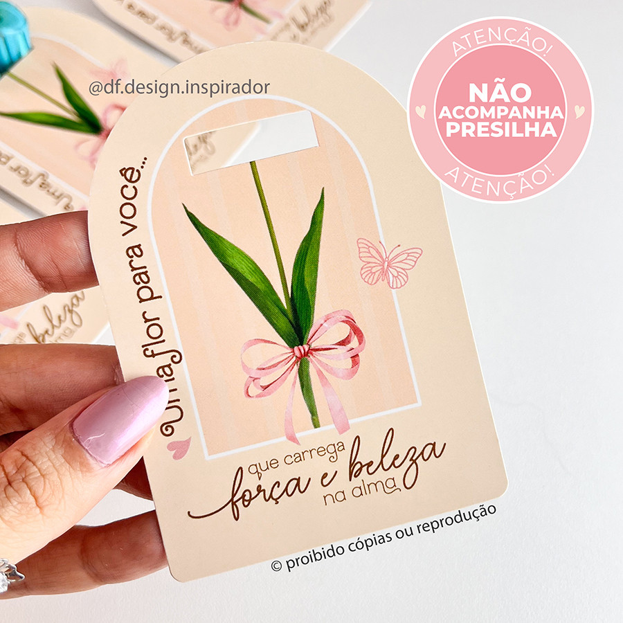 TAG para Presilha Flor – para mimos e lembrancinhas | 12 ou 24 unid