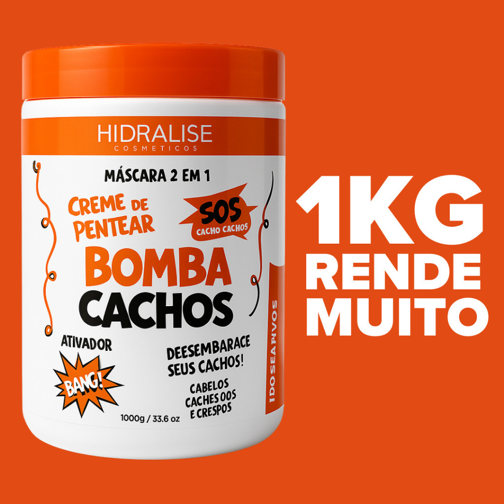 Bomba Cachos Creme de Pentear  Mascara 2 em 1 - 1kg