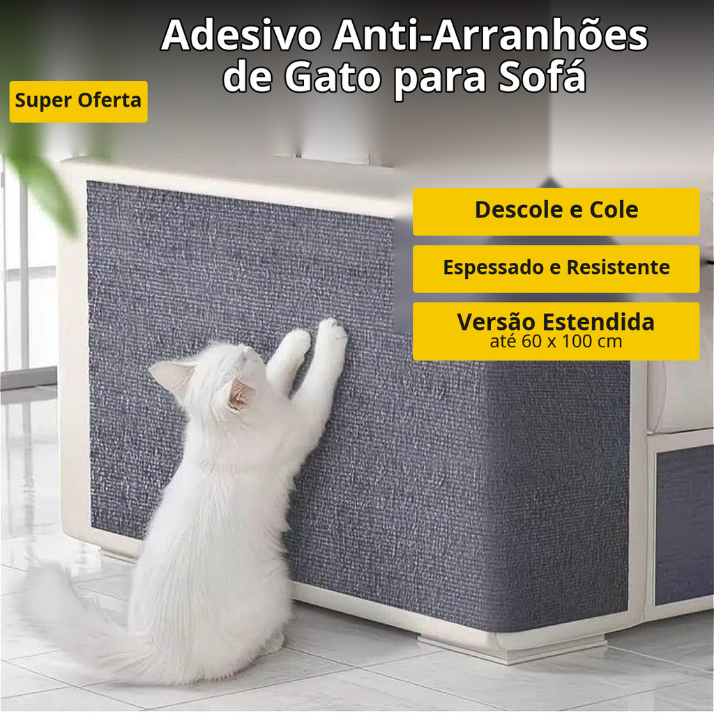 Arranhador Adesivo para Gatos – Protetor de Sofá, Cama e Móveis