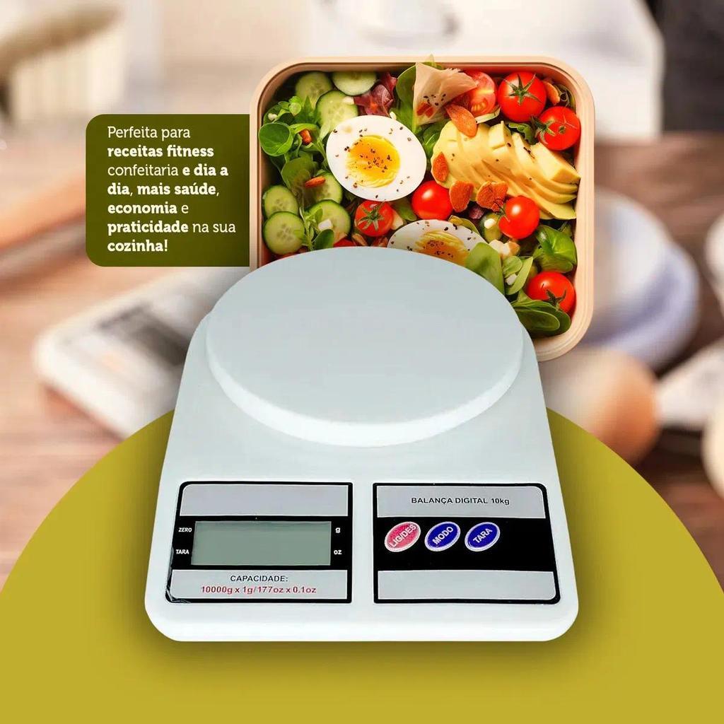Balança de cozinha portátil, 10 kg, precisão de 1 grama, utensílios de confeitaria, balança digital de alta precisão