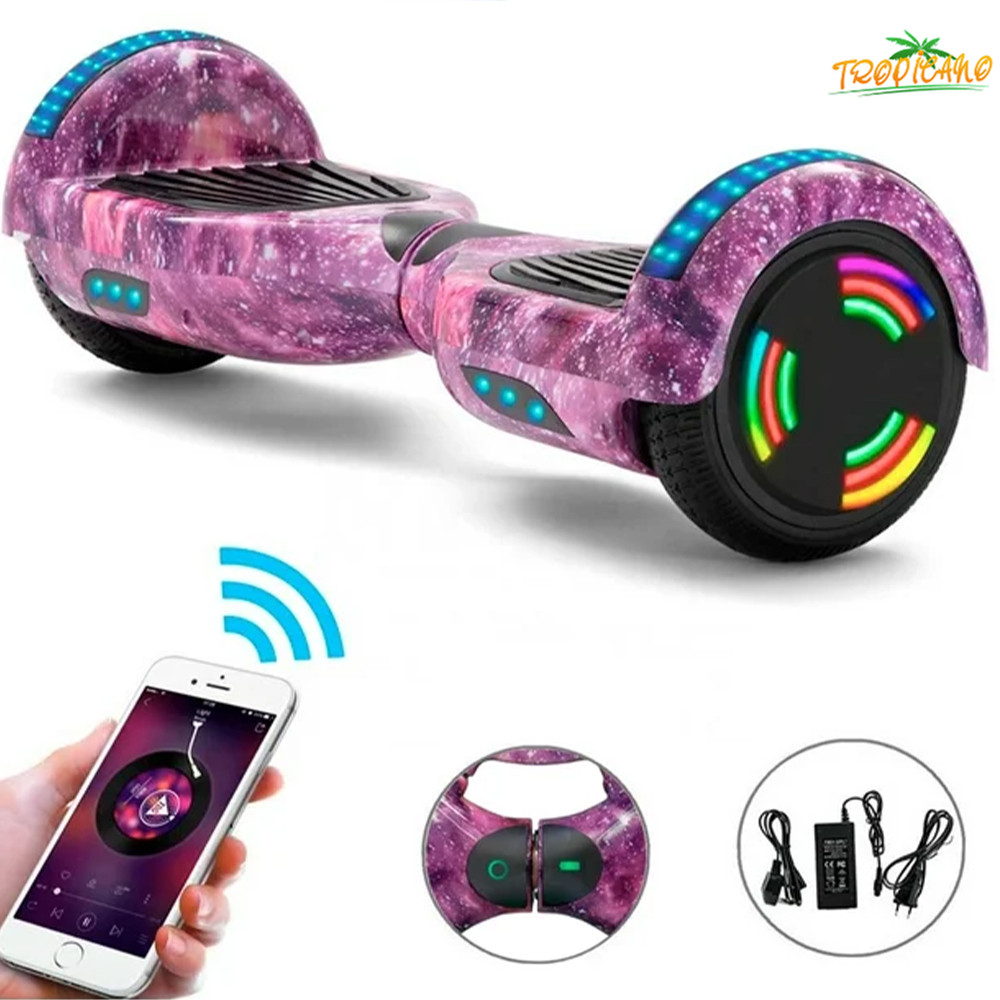 Hoverboard Infantil 6.5" - Skate Elétrico com LED Bluetooth e Bateria de Alta Capacidade