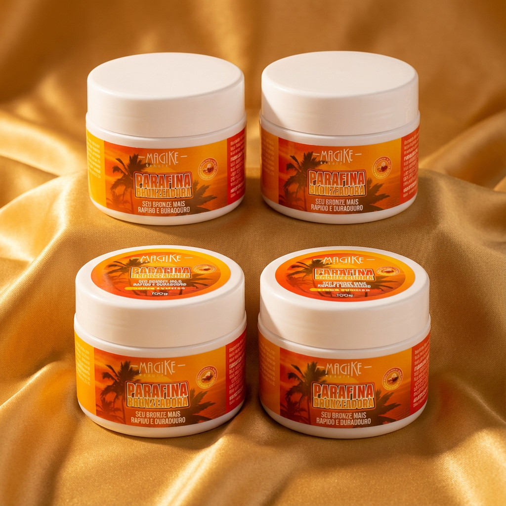 Kit 4 Parafina Bronzeadora Acelerador De Bronzeamento profissional 100g Magike