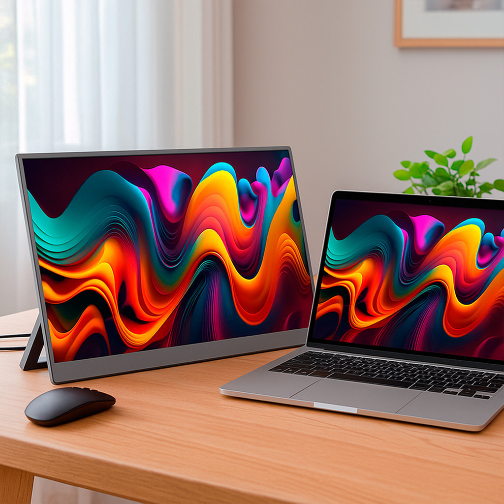 Tela Extra Portátil Full HD Monitor 18,5 Polegadas Som Estéreo Para Notebook Design Slim Home Office