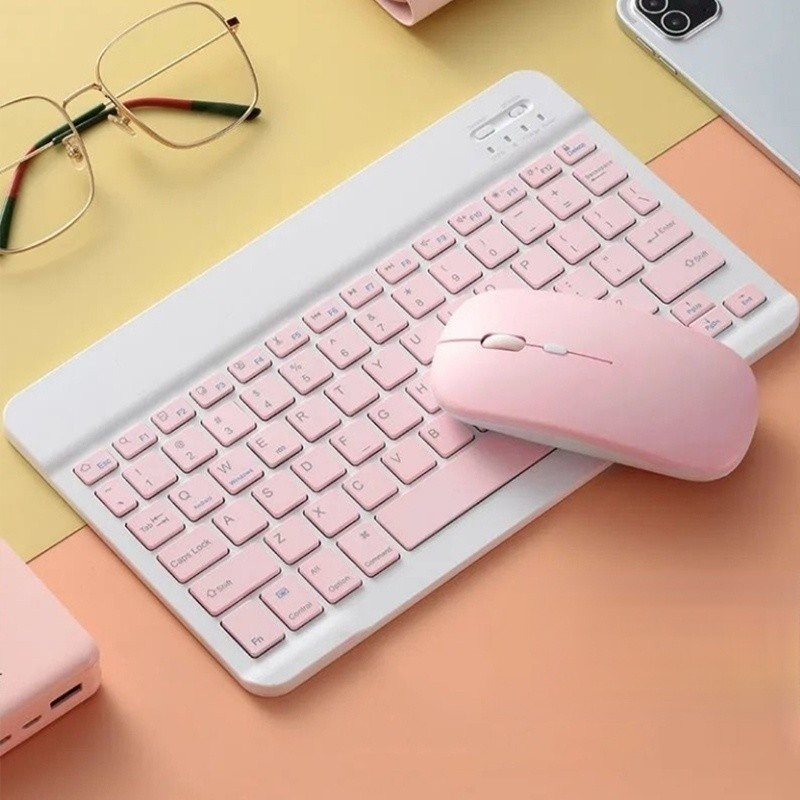 Kit Teclado E Mouse Bluetooth 5.2 Compatível Pc iPhone Android 