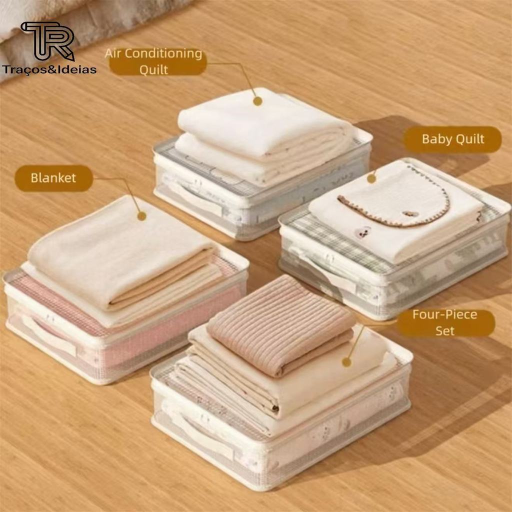 Kit de Sacos Organizadores para Cama, 4 Peças, para Lençóis e Capas de EdredomWJ-020