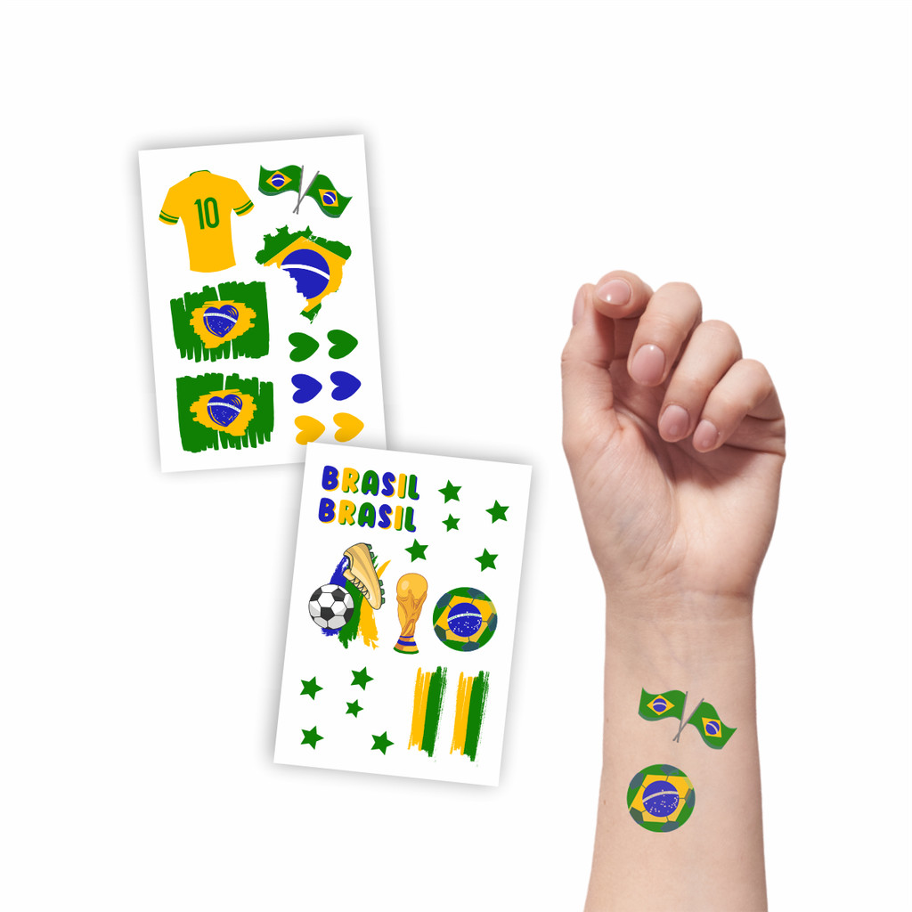 Tatuagem Temporária Torcida Copa Infantil Banca | Taça Camisa 10