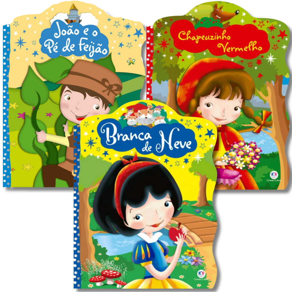 Kit 3 Livros | Chapeuzinho Vermelho + Branca de Neve + João e o Pé de Feijão | Clássicos