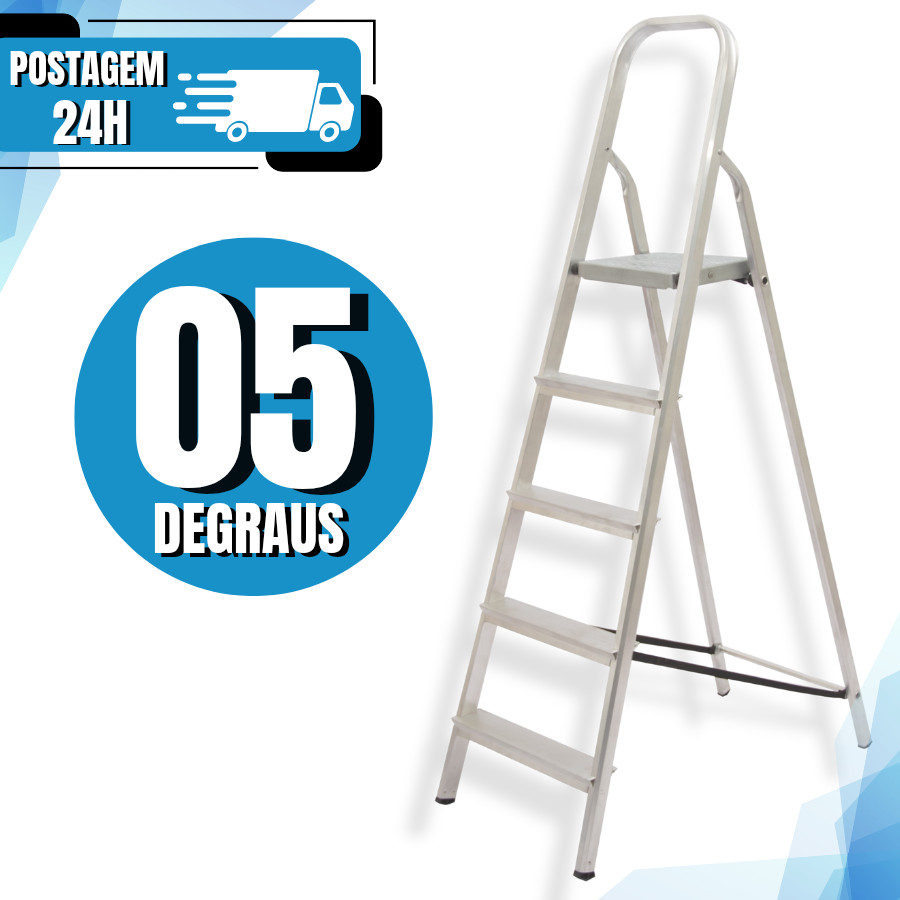 Escada de Aluminio 5 Degraus Maestro Reforçada