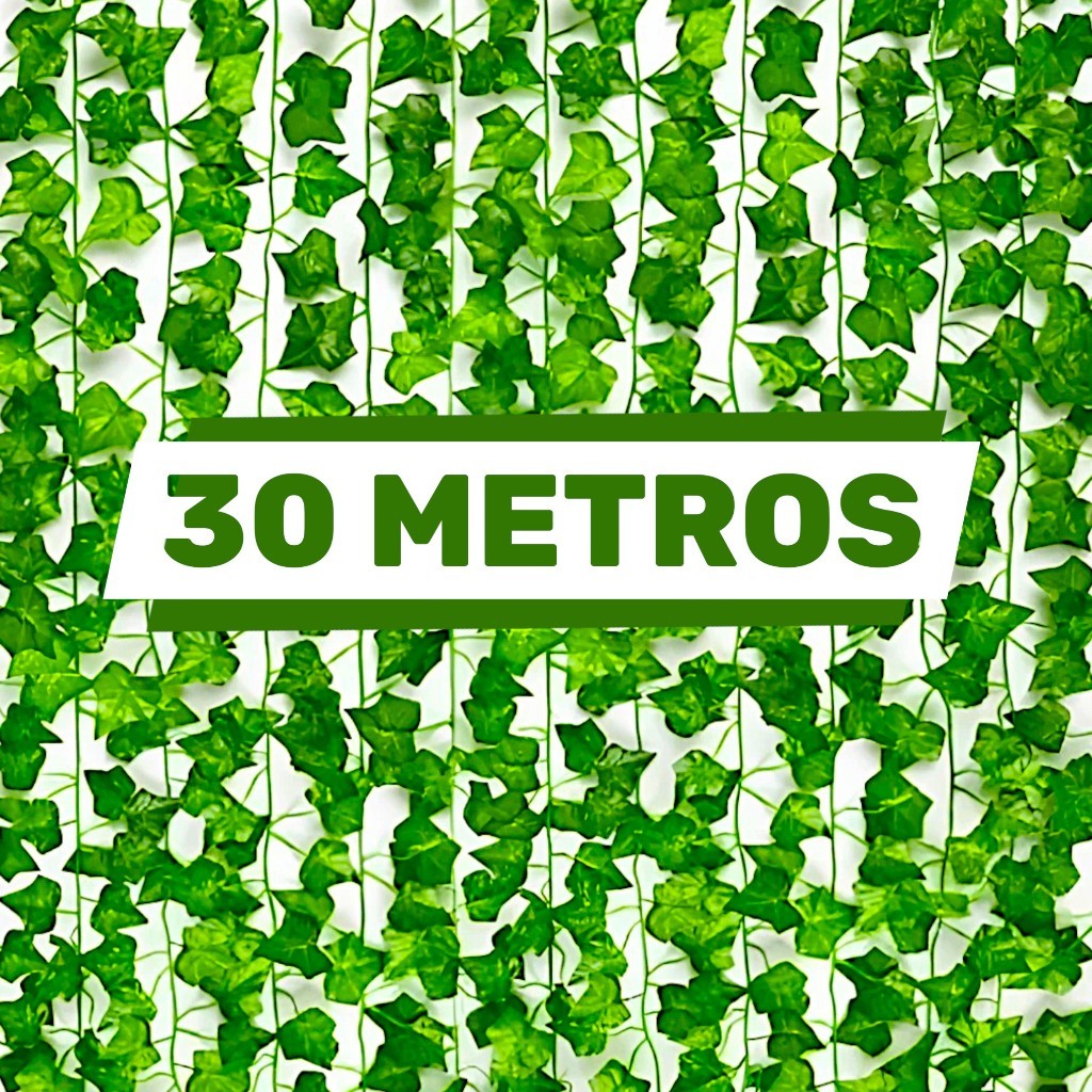 30 METROS Trepadeira Artificial Hera Verde 30m Corrente de Folhagem Pendente Realista para Decoração/Decorativa