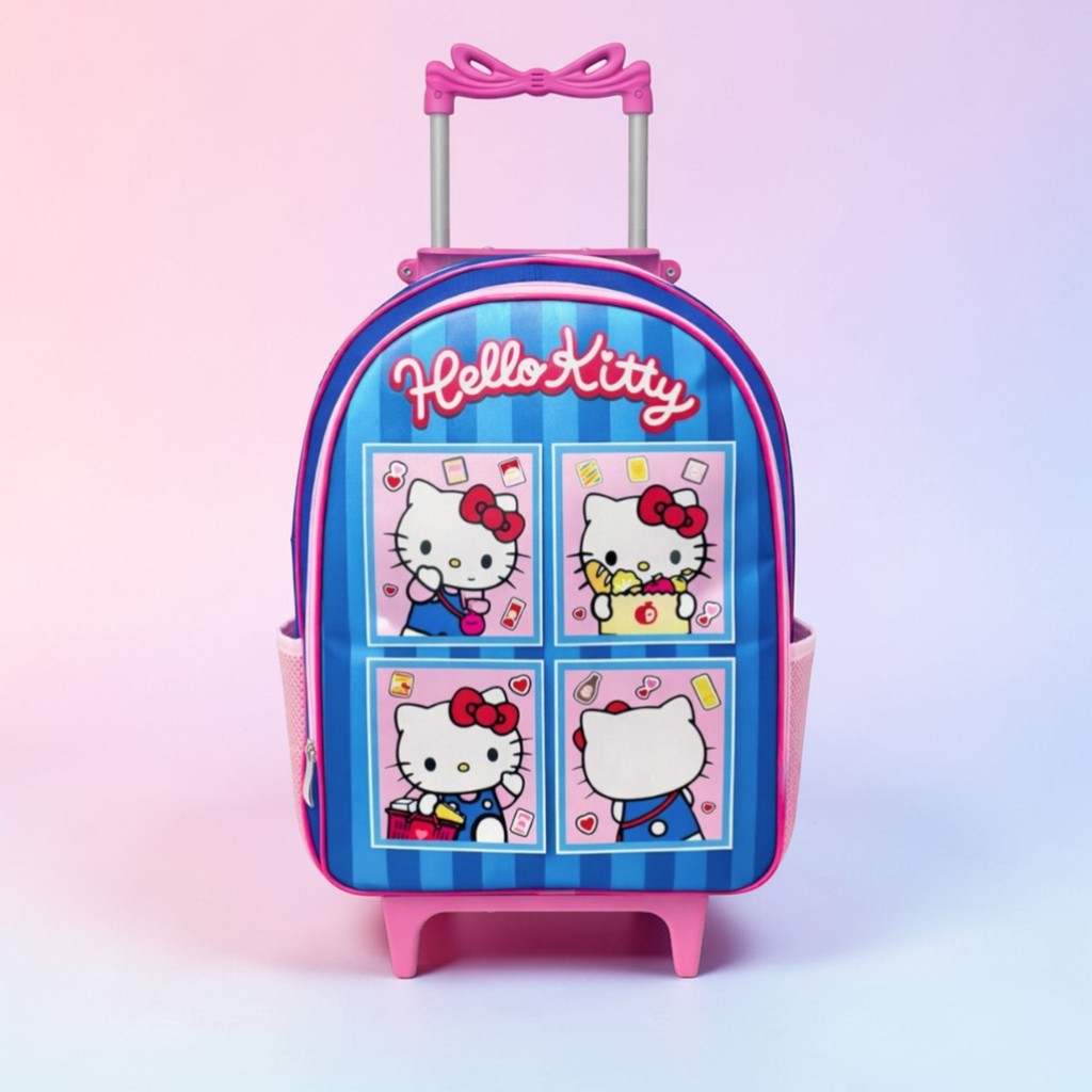 Mochila Rodinha Infantil Escolar Hello Kitty Menina Juvelil  Feminina