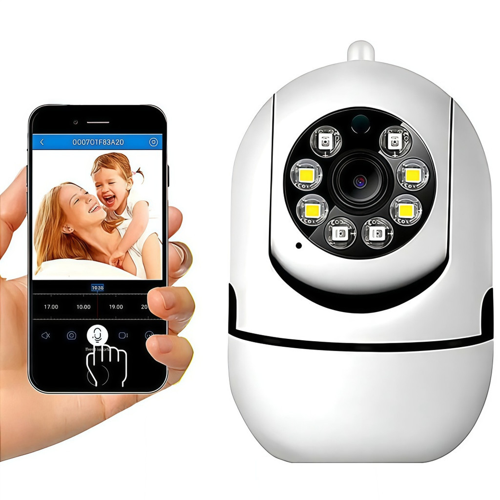 Monitor Infantil com Câmera Sem Fio Babá Eletrônica Modo Infravermelho Alerta e Rede WiFi