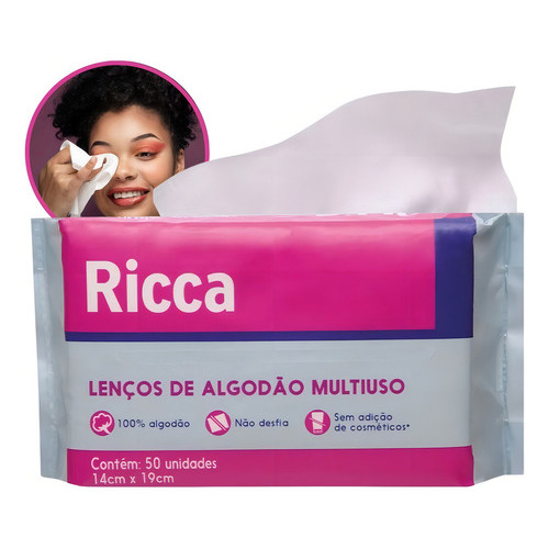 Lenços De Algodão Ricca 50 Un Multiuso