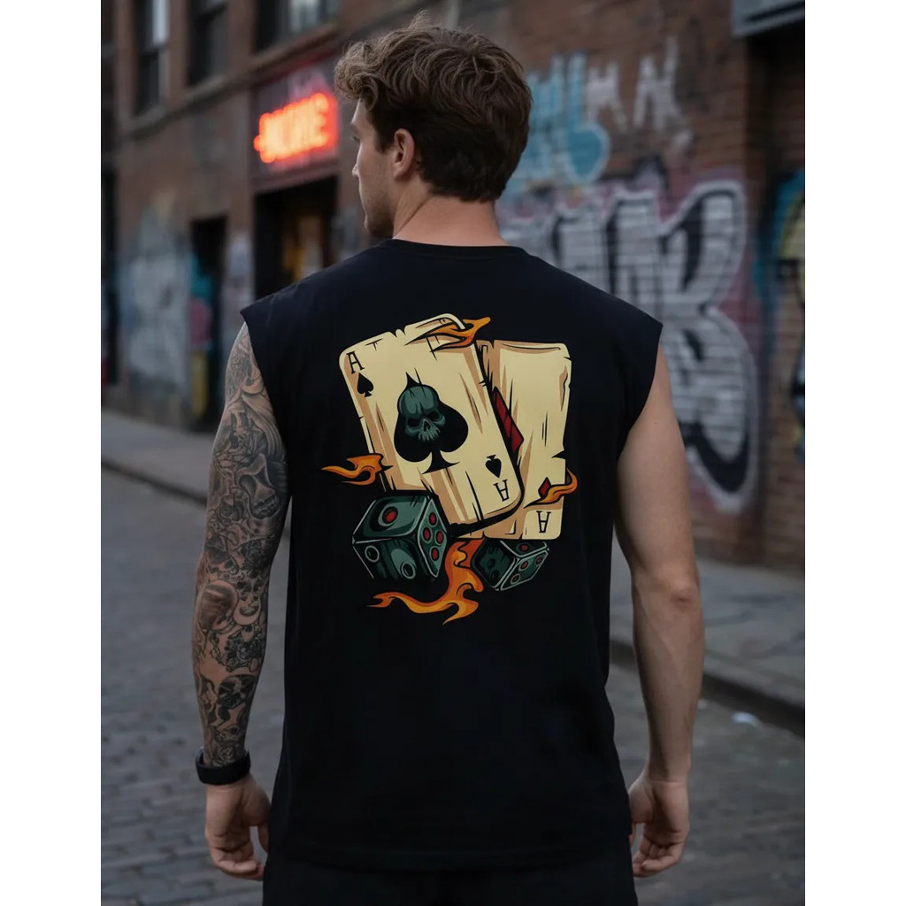 Camiseta Regata Oversized Cartas Dadose Camisa Cavada