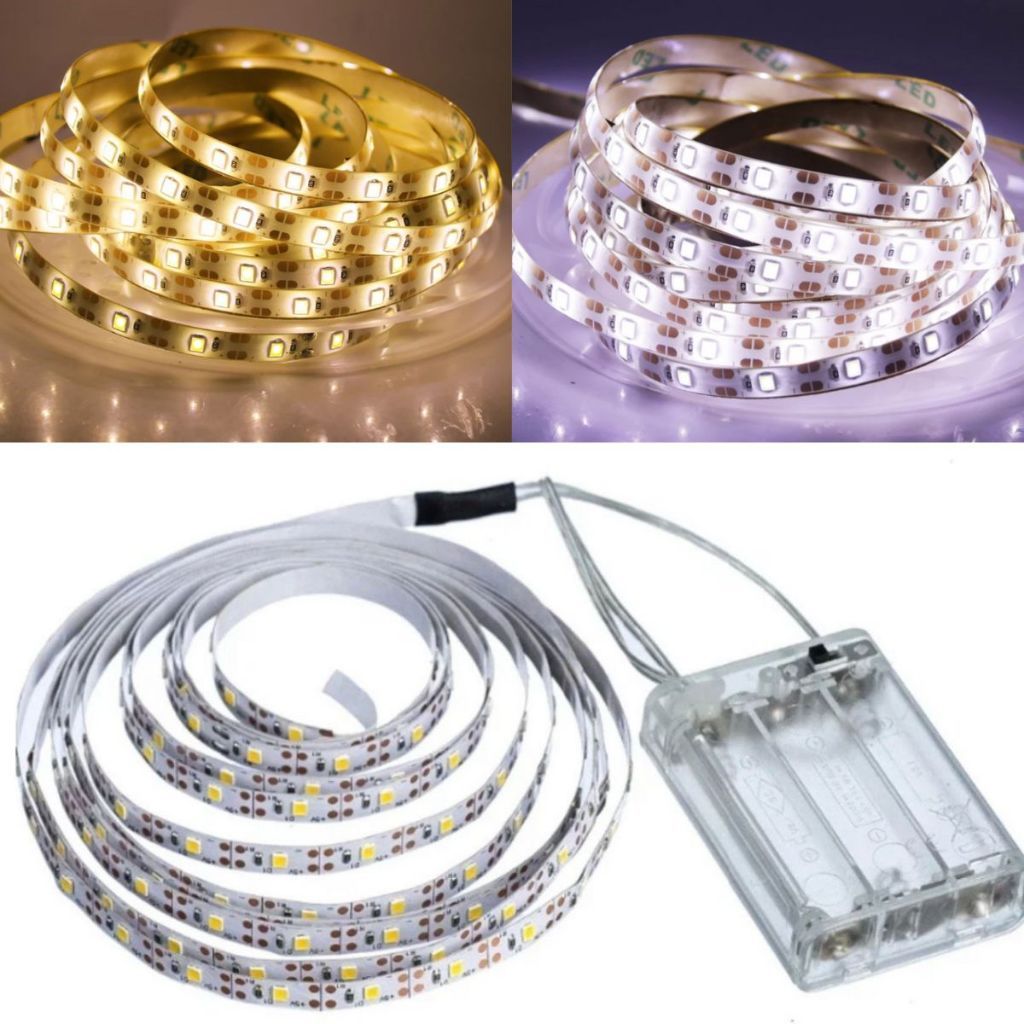 Fita De Led De Pilha Autocolante 2m 120 LEDs Cordão Mangueira Decoração Fio Led Casa Tv Móvel