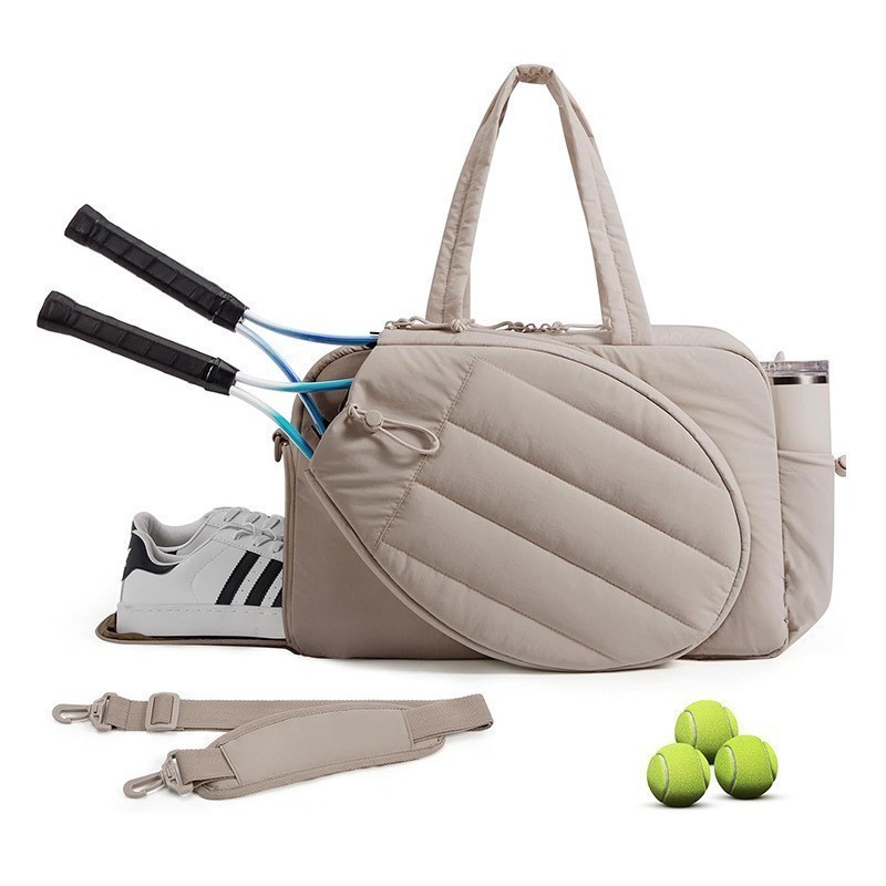 Bolsa de tênis acolchoada, sacola fofa para mulheres, bolsa esportiva para raquete, dobrável, portátil, armazenamento de