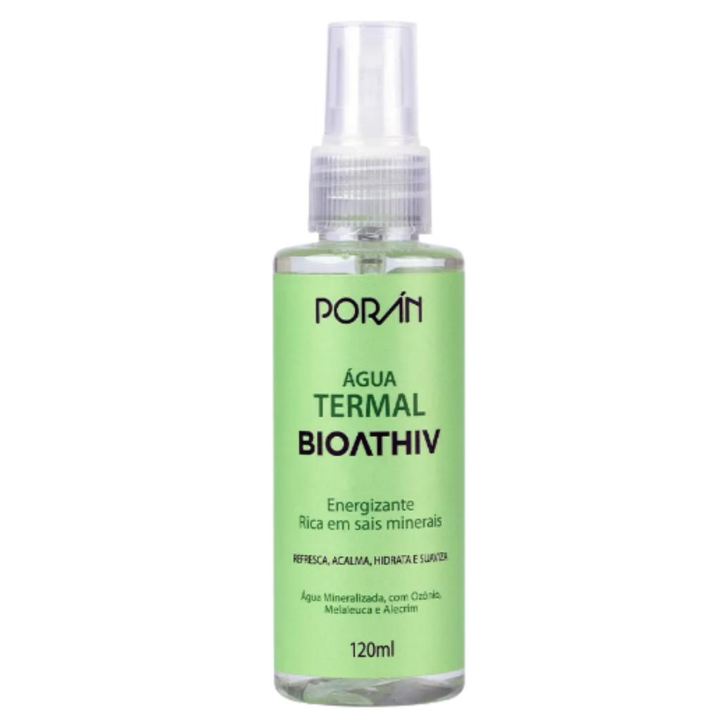 Água Termal Porán Bioathiv Ozônio Melaleuca E Alecrim 120ml - Hidratante Calmante Facial 