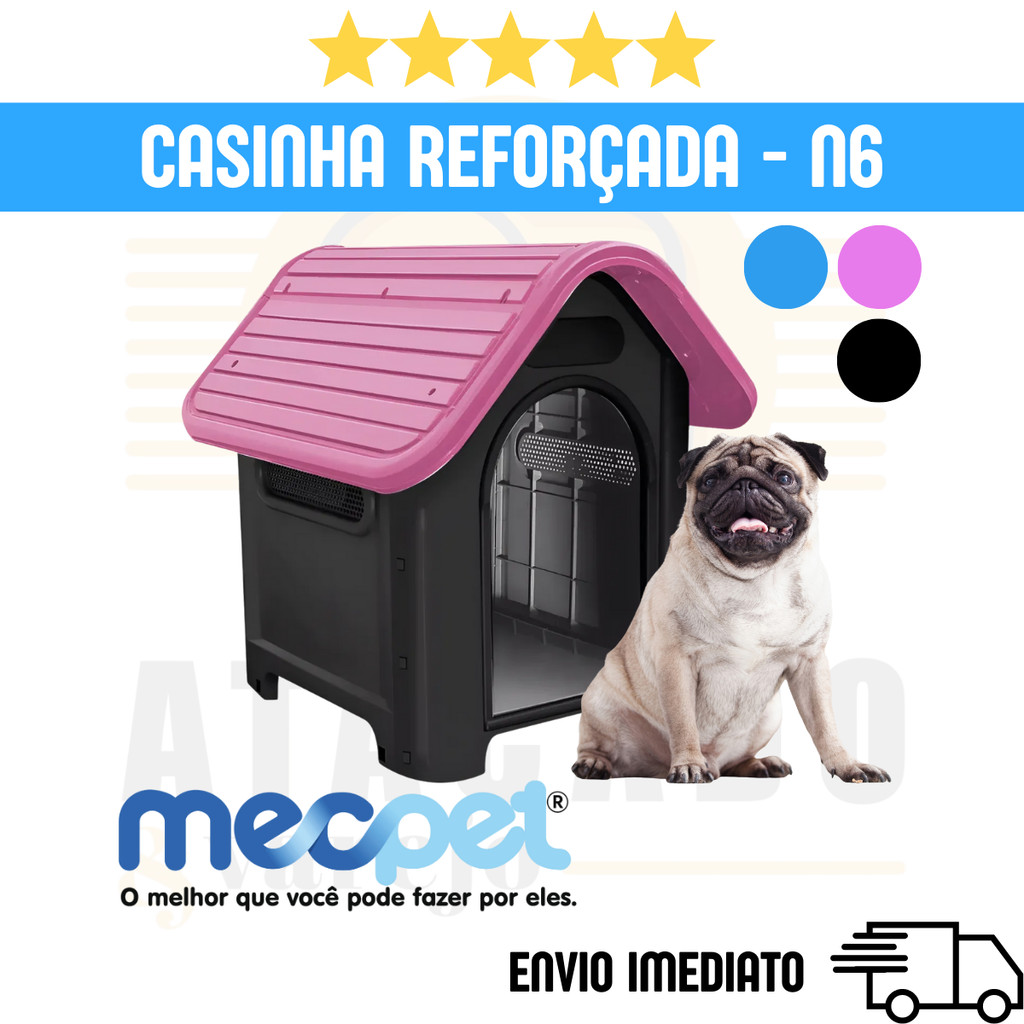 Casinha Plástica para Cães N6 Média Dog Home Mec Pet Cachorro Grande Resistente - ENVIO IMEDIATO!