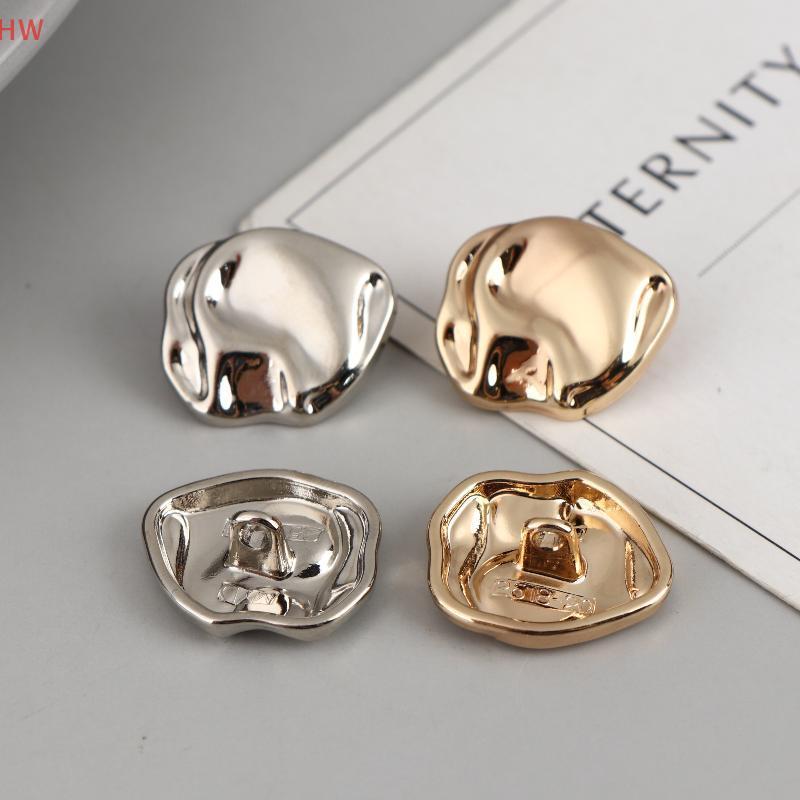 10 Pçs Botões Em Forma Irregular Bonito Ouro/Prata Cor Metal Haste Diy Artesanato Roupas Acessórios De Costura