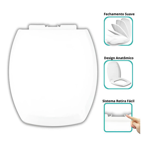 Assento Sanitário Tampa Vaso P/ Incepa Thema Soft Close 6lpf | Onix - Iris | Mondialle - Hawaii