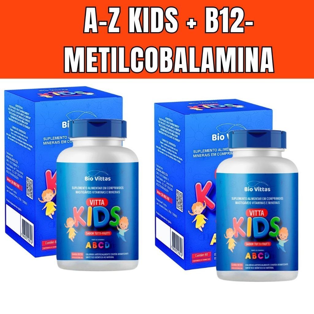 Vitamina Infantil KIT Mastigável / 240 Comprimidos - Suplemento Bio Vittas