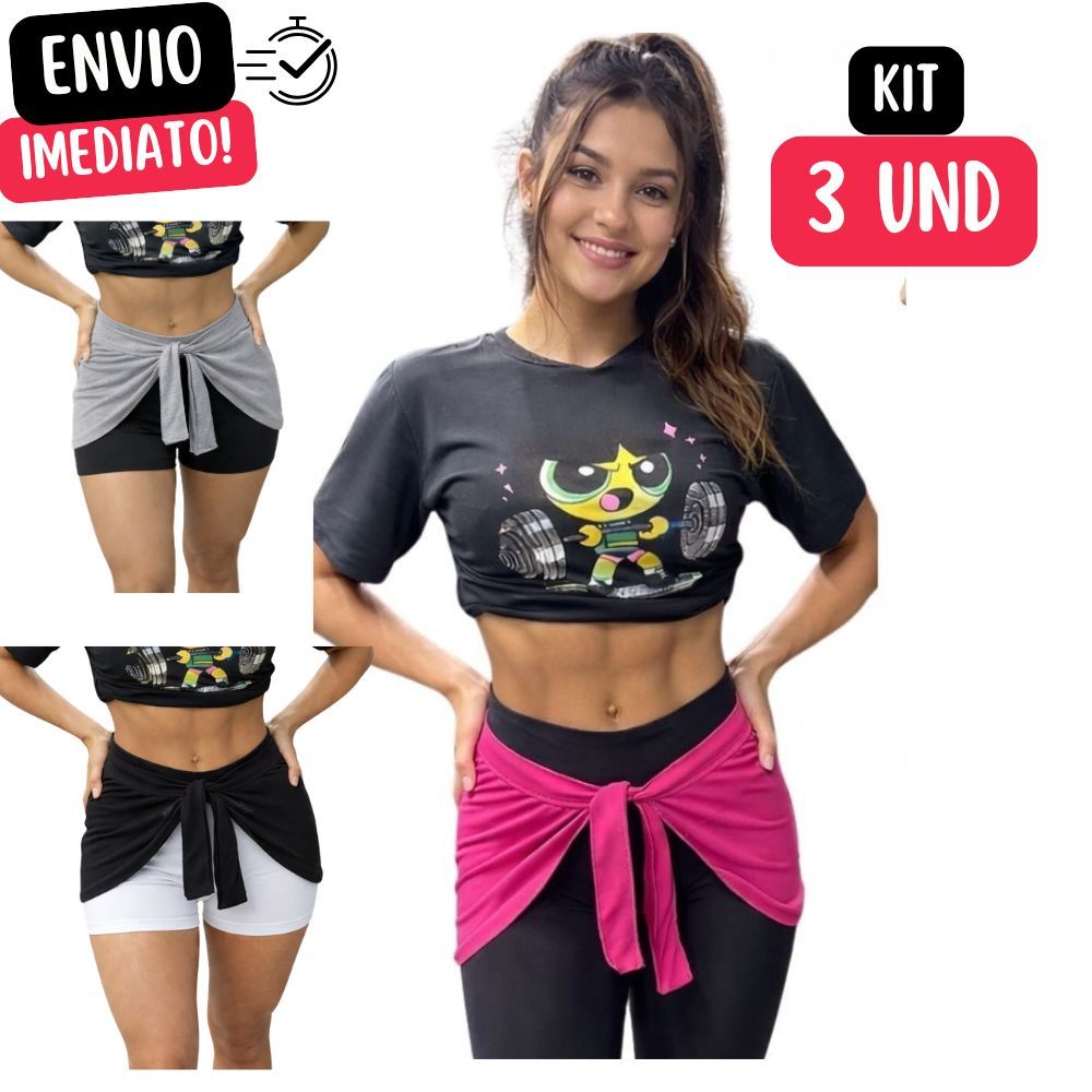 Kit Com 03 Tapa Bumbum Com Faixa Para Amarrar Fitness Academia Modelo Confortavel Ginástica Feminino