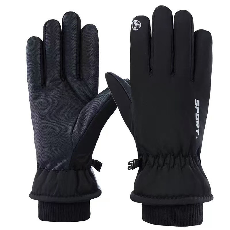 Luvas Impermeáveis De Inverno Com Tela Sensível Ao Toque De Lã Antiderrapante Quente De Dedo Inteiro Bicicleta