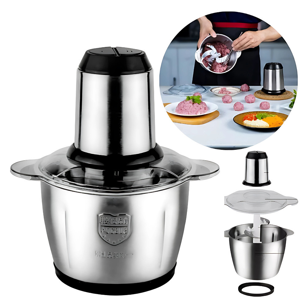 Multiprocessador Picador De Carne Alho Legumes Elétrico 2L - 110V/220V