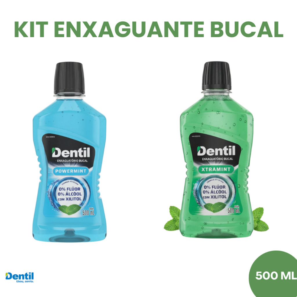 Kit Enxaguante Bucal Dentil 500ml Sem Flúor
