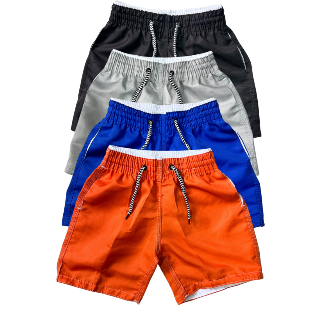 Kit 04 Bermudas Menino Tactel Juvenil Shorts Infantil Praia Escola Esportes Futebol Oferta