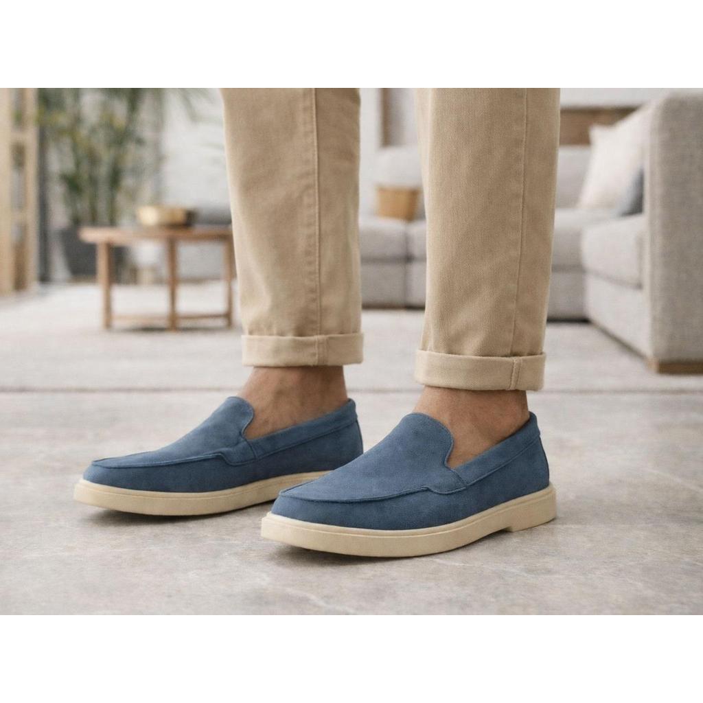 Sapato masculino loafer camurça esporte  fino slip-on social