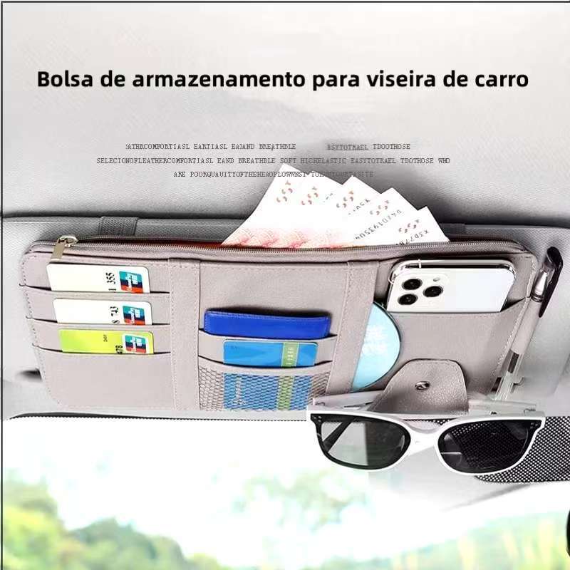 1 Unidade De Clipe De Armazenamento Universal Para Guarda-Sol E Óculos De Multifuncionais De Couro Carro