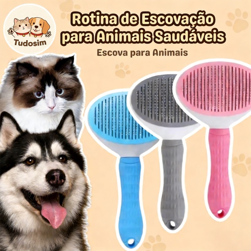 Escova Removedora Tira Pelos Dos Pets Cães E Gatos