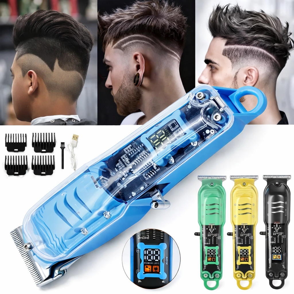 Máquina de Cortar Cabelo Profissional Sem Fio Aparador de Barba Recarregável